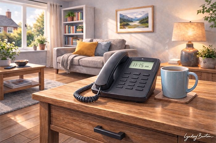 landline home phone illustration