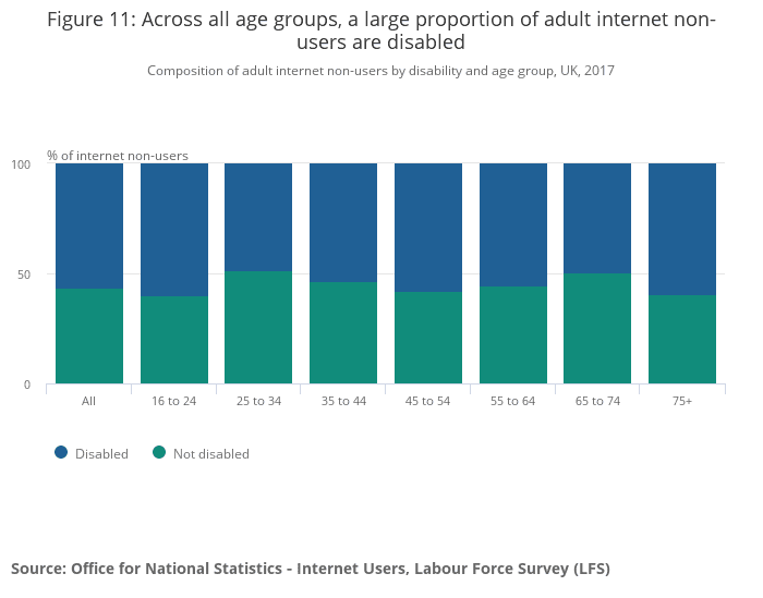 adult non-internet users who have disability