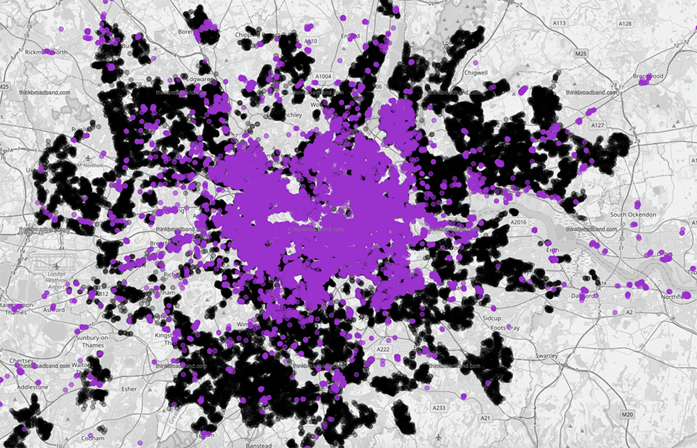 hyperoptic vs community fibre coverage in london october 2024