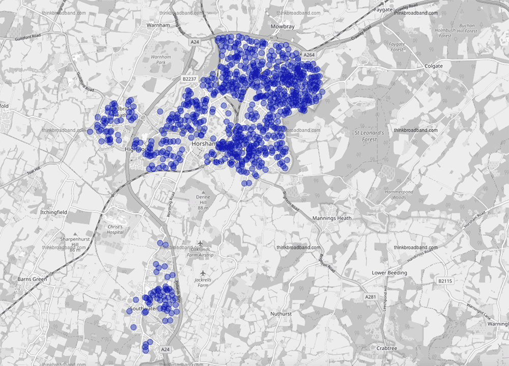 nexfibre virgin media coverage horsham west sussex 2024