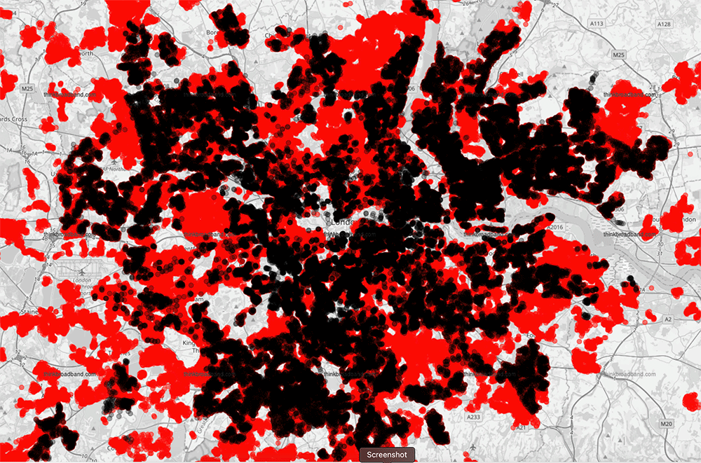 community fibre vs virgin media coverage london jan 2025